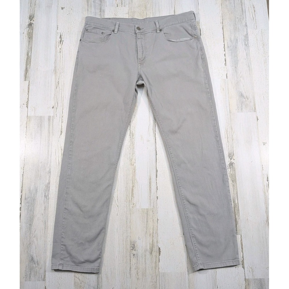Mott & Bow Mercer Skinny Jeans Mens 38x31 Light Gray Stretch Denim Tag 36x32